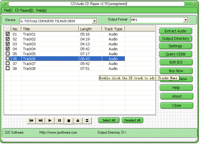 123 Audio CD Ripper Screenshot
